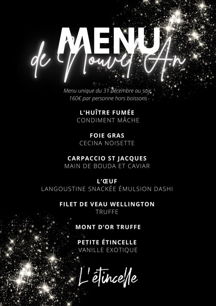 menu du nouvel an